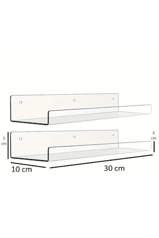 Pleksi Duvar Rafı 3'lü Paket