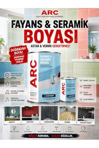 Fayans Seramik Boyası-yeni Nesil Astar Ve Vernik Gerektirmeyen Mermer Ahşap Metal Yüzeylere Uygun Extra Yapışma Kuvvetli Kimyasal Dayanımlı Boya 4 KG