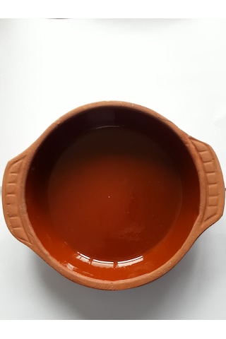 2'li Mini Et Tava Kulplu 22 3,5 Cm Sırlı Güveç Fırın Tepsi, Yumurta Tavası Takım Kiremit