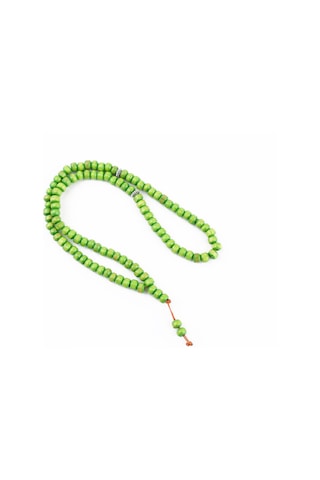 Ağaç Yeşil Habbe 99luk Tekerlek Kesim 6.5x5mm Namaz Tesbihi Yeşil