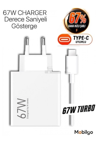 67w Watt Mi 14 Ultra Uyumlu Şarj Seti Kablo 1m + Başlık