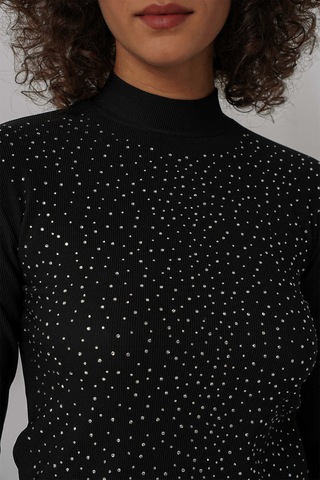 Gabria Taşlı Uzun Kol Bluz Siyah