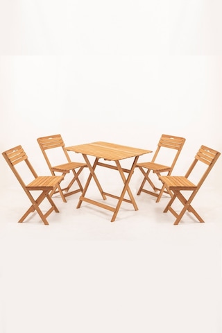 4+1 Minderli Balkon Bahçe Mutfak Bistro Set Katlanır Masa-sandaly