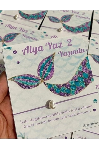 30 Adet Deniz Kızı Kişiye Özel Yazılı Şans Bilekliği - Doğum Günü