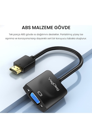Veggieg Hdmı To Vga Full Hd 1080p 60hz Çevirici Dönüştürücü Adaptör