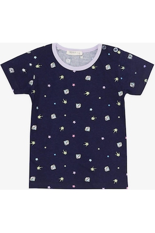 Breeze Kız Bebek Şortlu Pijama Takımı Taç Desenli 9 Ay-3 Yaş, Lacivert-lacivert Lacivert