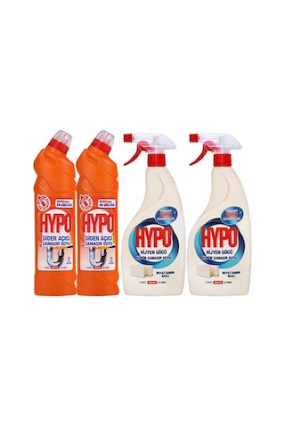 Hypo Gider Açıcı Çamaşır Suyu Çam Tazeliği 750 Grx2 +hypo Köpük Çamaşır Suyu Beyaz Sabun X2 4'lü Set
