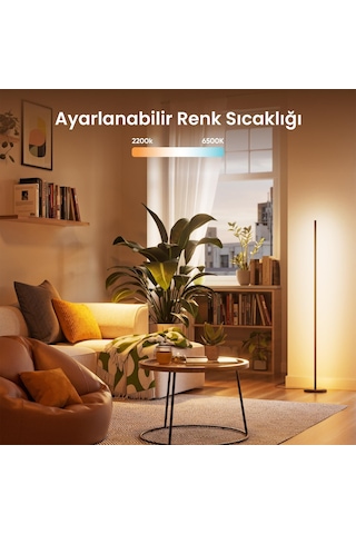 Nanoleaf Akıllı Rgbw Dikey Aydınlatma Yer Lambası Matter, App Kontrollü, Google Home, Alexa, Apple H RGB