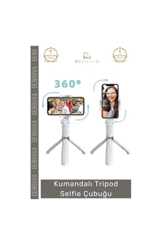 Tripodçubuk Katlanabilir Stabil Çekim Dönebilen Bluetooth Taşınabilir Kumandalı Tripod Selfie Çubuğ