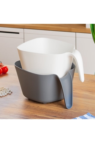 Porsima G-575 2 Parça Çok Amaçlı Plastik Süzgeç Gri Beyaz