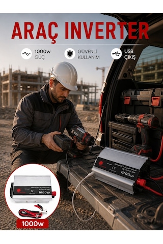 Araçtan Elektrik Kullanımı Sağlayan 1000w Akü İnvertör Standart
