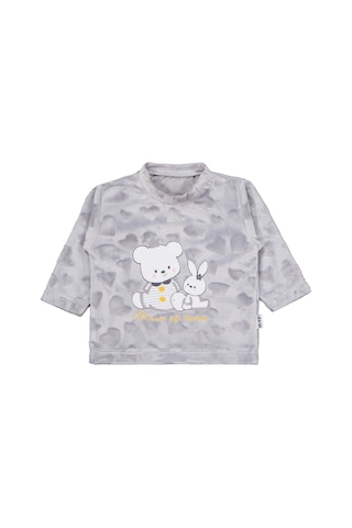 Albimini Kız Ayı Tavşan Nakış Patikli 2li Pijama Takım 1-6 Ay - Gri