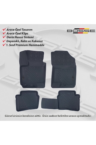 Hyundai i20 Paspas Araca Özel 2014 2019 BOSSE 3D Havuzlu Oto Paspas Paspas