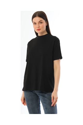 Kallima Siyah-Mavi 2'Li Paket Dik Yaka Rahat Kalıp  Pamuk T-Shirt Siyah - Mavi