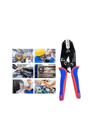 Tenfowee Çok Fonksiyonlu 0.5-6mm² Kablo Pense, Hızlı Değiştirme Özellikli, Siyah Kırmızı Mavi Renk Çok Renkli