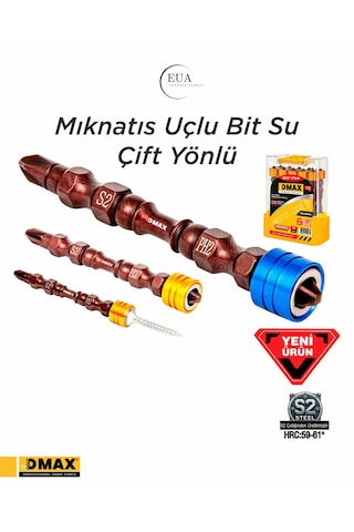 Dmax Akkemik Mıknatıs Uçlu Bits Uç Çift Yönlü Ph2x65mm 10 Adet Dmax Akkemik Mıknatıs Uçlu Bits Uç Çift Yönlü Ph2x65mm 10 Adet