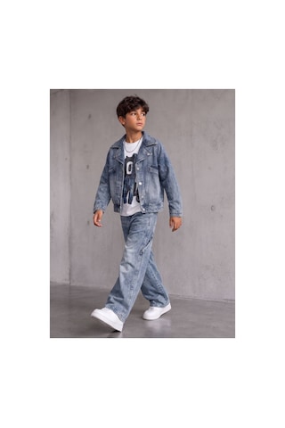 Toikids Erkek Çocuk Kot Ceket Pantolon Ve Tişört 3lü Takım Mavi
