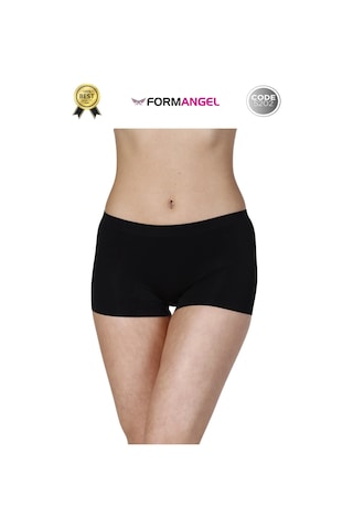 Kadınboxer Toparlayıcı Şekillendirici Seamless Kaymaz Kadın Dikişsiz Boxer İç Çamaşırı - 2 Adet Siyah