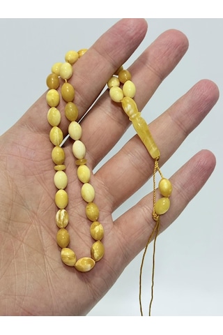 Doğal Kaya Damla Kraliçe Kehribar Tesbih 33lük 7,80 Gram K014