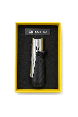 Quantum Üç Torch Pürmüz Siyah Gümüş Dahili Punch & İğneli Metal Puro Çakmağı Tr9983