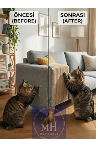 Mucit Home Evcil Hayvan Kendinden Yapışkanlı Koltuk Duvar Yapıştırmalı Tırmalama Halısı