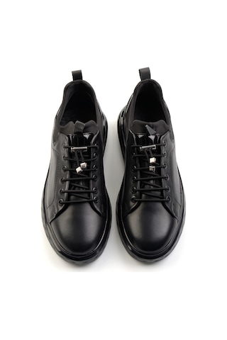 Siyah Hakiki Deri Erkek Casual Ayakkabı E01401082243 Siyah