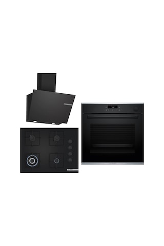 Bosch Black Deluxe HRG232EB3 Buharlı - POH7C6P31O 3D Fry 67 CM Wok Bek - DWK66PJ60T 3 Lü Ankastre Set 611