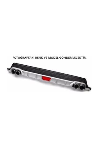 Volkswagen Bora Uyumlu Body Kit Difüzör 4 Çıkış Yuvarlak Gri Model 1