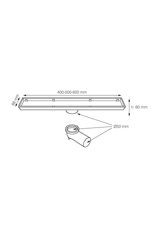 Fause Komple Çelik Seramik Uyumlu Ankastre Lineer Duş Kanalı 50 Cm Mat Altın Ksz105-50-bg