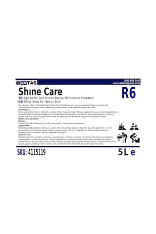 Shine Care R6 Ağır Kirler İçin Klozet Banyo Temizleme Maddesi 5 Litre N11.7755