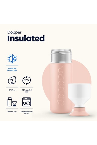 Dopper Insulated Yalıtımlı Termos Şişe 580 Ml - Şeftali Yavruağzı / Beyaz