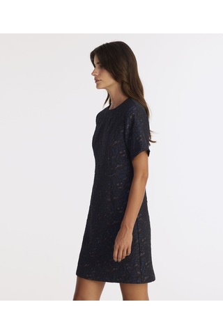 Yargıcı A Form Bisiklet Yaka Kısa Kol Elbise 25kkel7038x 004 Lacivert