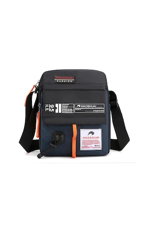 Haoshuai 206 El Ve Omuz Askılı Erkek Crossbody Çanta Koyu Mavi Lacivert