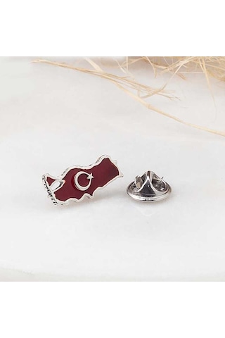 925 Ayar Gümüş Türkiye Haritası Rozet Çok Renkli