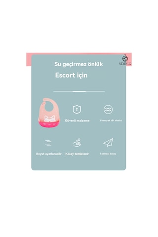 Beyaz Renk Panda Desenli Silikon Önlük