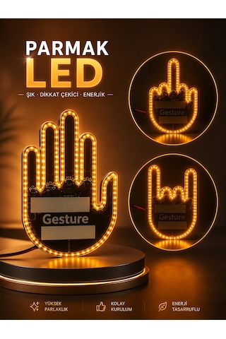 Parmak Led Amber Renkli Işık - Lisinya Çok Renkli