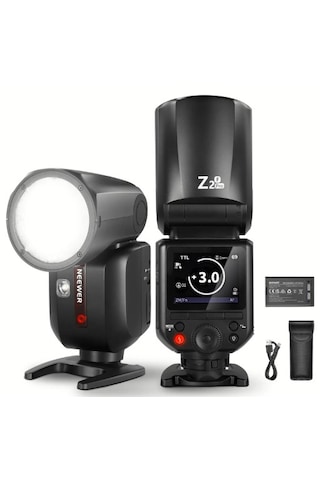 Neewer Z2pro-f Fujifilm Uyumlu 76w Yuvarlak Kafa Akülü Tepe Flaşı
