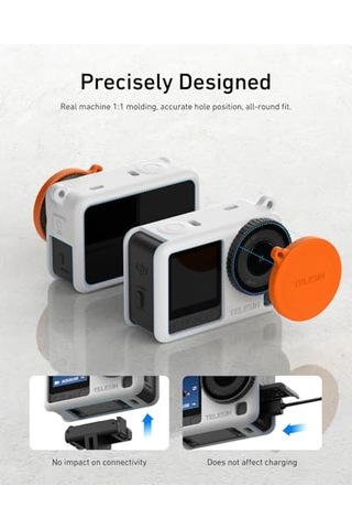Osmo Action 6 İçin Silikon Koruyucu Kılıf + Lens Cap Grey 08298469