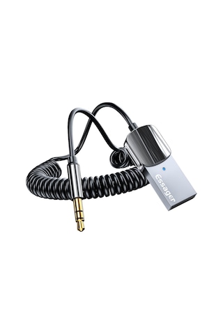 Essager Bluetooth 5.0 Araç Aux Adaptörü, Kablosuz Müzik, Telefon Görüşmesi İçin Kablosuz Ses Aktarıcı