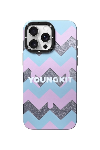 Apple Uyumlu iPhone 14 Pro Max Kılıf Magsafe Şarj Özellikli Youngkit Star Dazzle Serisi Kapak Turkuaz