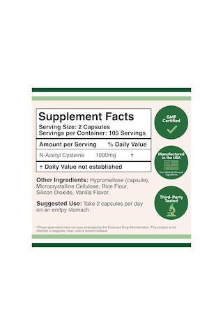 Double Wood N-Acetyl Cysteine 1000 MG 210 Capsules