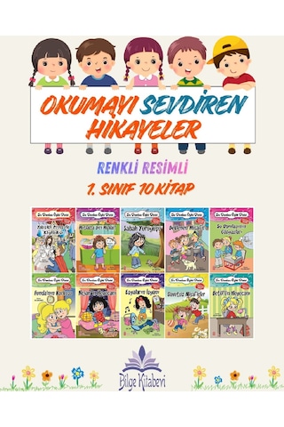 1. Sınıf Okumayı Sevdiren Renkli Resimli Hikayeler 13- 10 Kitap