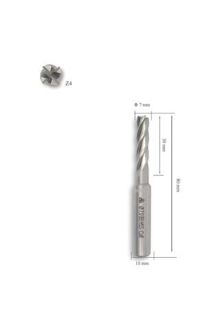 Mte 7 Mm Uzun Parmak Freze Hss-co8 Dın 844/b-n