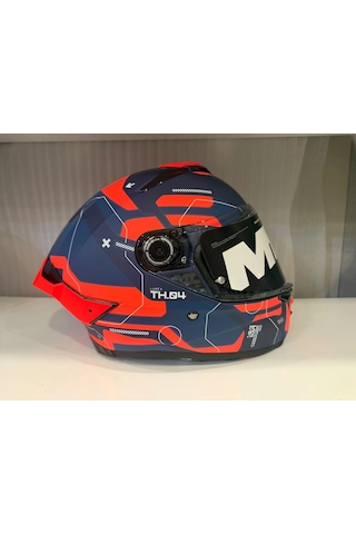 Kask Mt Thunder 4r Sv Lumex C24 Mat Turuncu Turuncu/mavi