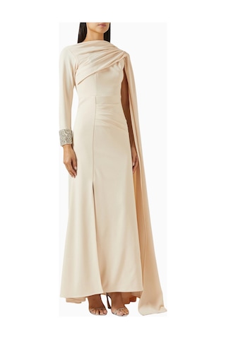 Ac By Aanchal Chanda Embellished Cape Işlemeli Pelerinli Kadın Elbise Beyaz