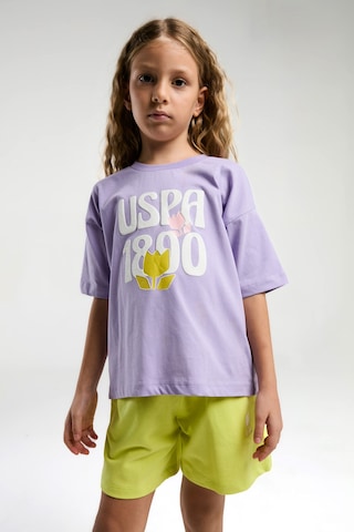 U.s. Polo Assn. Kız Çocuk Mor Şort Takım Us2096 Mor