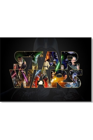 Cakasepetim Star Wars Yazı Kompozisyon Ahşap Mdf Tablo