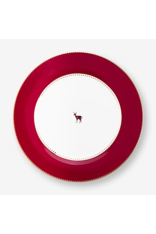 Kırmızı Porselen Yemek Tabağı 26,5 Cm