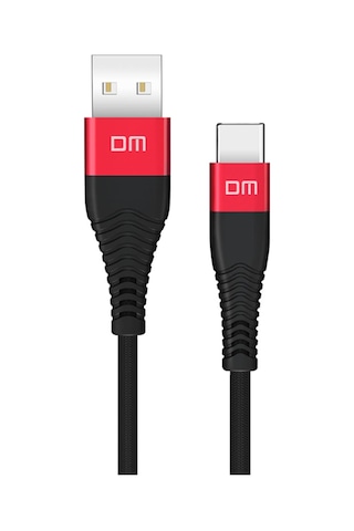 DM SL003 USB to Type-C 3A Hızlı Şarj ve Data Kablosu Siyah 1.2 Metre