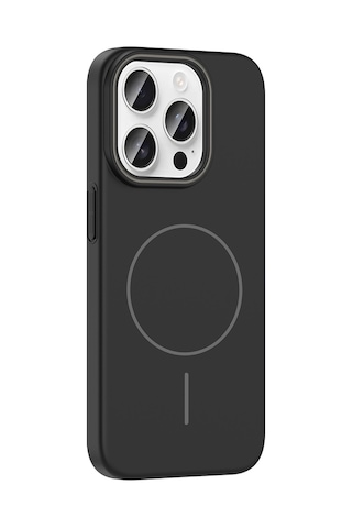 İphone 15 Pro Max Uyumlu Kılıf Magsafe Şarj Özellikli Zore Ruby Silikon Kapak - Lacivert Lacivert